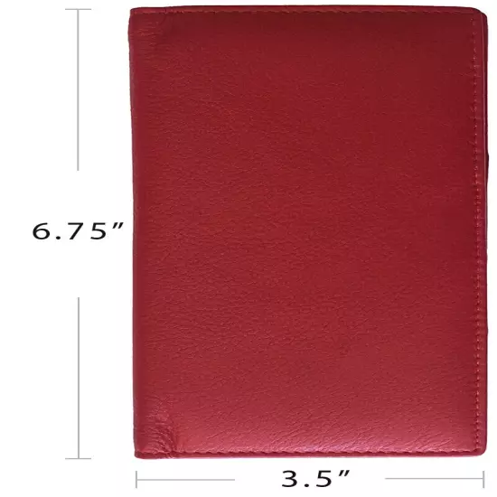 RFID Leather Checkbook Cover With Credit Card Slots and Pen Holder