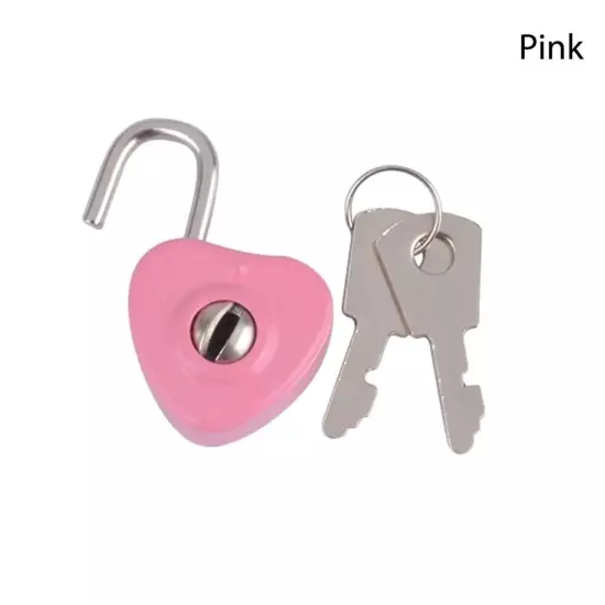 1Set Luggage Lock Security Key Lock Heart Shaped Journal Book Lock