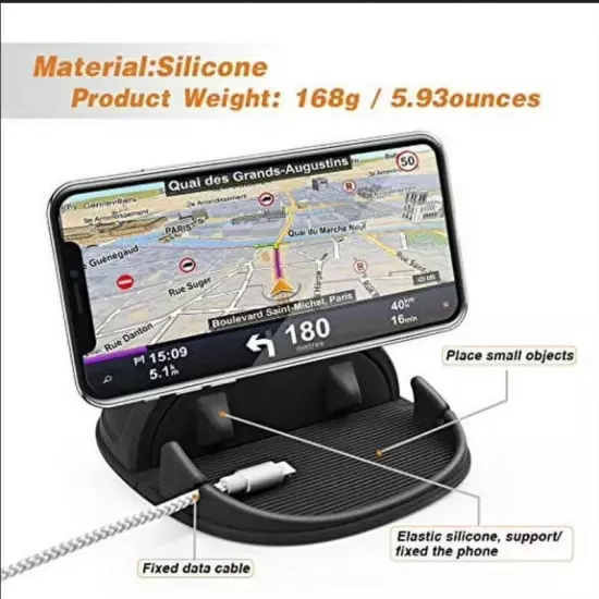 Car Phone Holder, Car Phone Mount Silicone Car Pad Mat for Various Dashboards