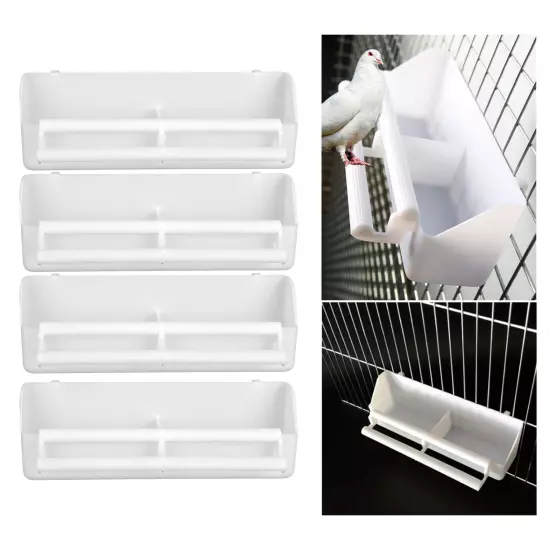 4pcs Parrots Feeder Pet Bird Hanging Food Water Bowl Pigeons Stand Cage