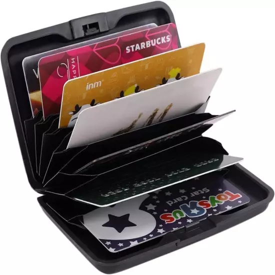 ELFISH RFID Blocking Credit Card Protector Aluminum ID Case Hard Shell Black 