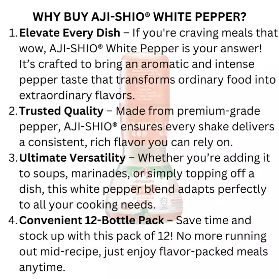 12 pcs Ajinomoto White Pepper Seasoning AJI-SHIO | FAST SHIPPING BY DHL