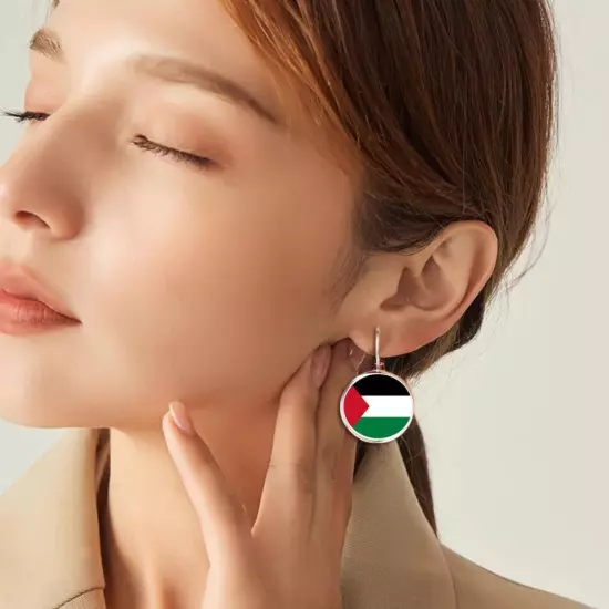 Palestine Flag Earrings Jewellery Pendant Earrings Palestinian 2024 Z4X3