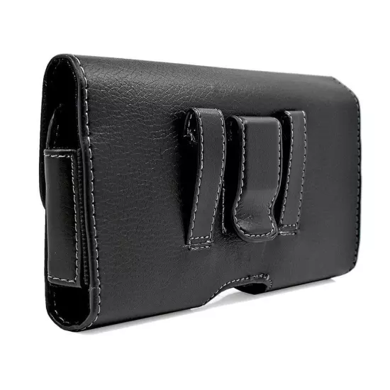 BLACK Belt Clip LOOP Horizontal Leather Pouch Case For IPhone 16 PRO MAX 16 PLUS