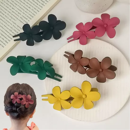 Women Girl Flower Large Duckbill Clip Hair Claw Clamp Ponytail Hairpin Barrettes