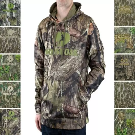 Mossy Oak Hoodie Pullover, Men's Performance Hunting Camouflage Fleece Lined