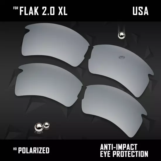 Anti Scratch Polarized Replacement Lenses for-Oakley Flak 2.0 XL OO9188 Options