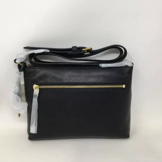 Fossil Fiona E/W Crossbody, Size S - Black/Gold