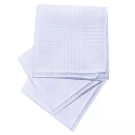 13~39PCS Cotton Men Handkerchiefs Solid Square Pocket Classic Hankies Bulk White