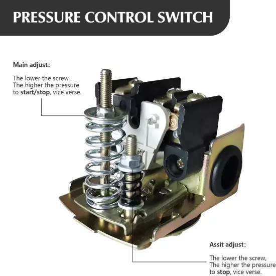 Pressure Tank Tee - 40-60Psi Water Pressure Tank Installation Kit with Well Pres