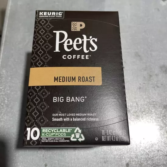 Peet's Coffee |Med Roast K-Cup Pods | Big Bang case Of 6 Boxes 10 Count 60 Pods