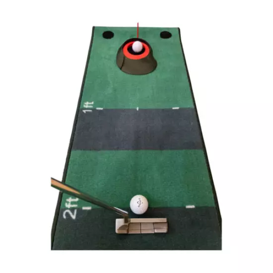 Indoor Putting Green and Golf Mat with Putt Alignment and Cup (10ft x 16in)