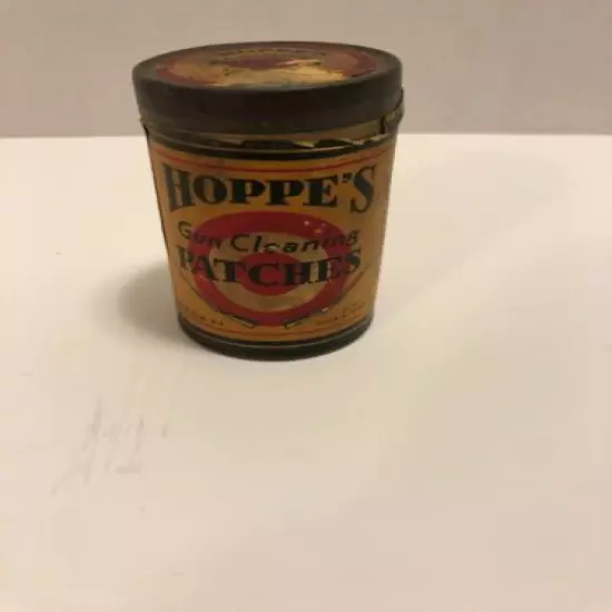 Vintage 1937 Hoppe's Gun Cleaning Tin & Patches Frank A. Hoppe Inc. Philadelphia