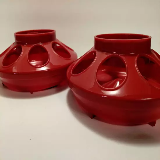 CHICKEN FEEDER BASE Red Little Giant Lot of 2 NEW