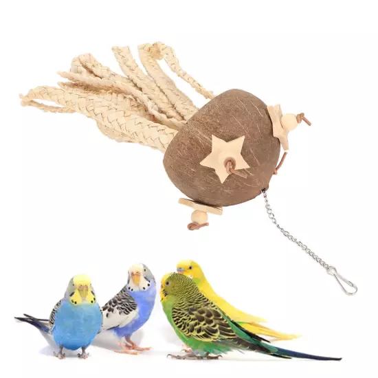 Coconut Shell Shredding Parrot Toy Safe Chewing Bird Shredding Toys For Bird