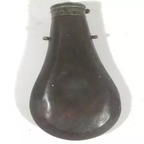 Antique Copper Gunpowder Flask Plain Smooth