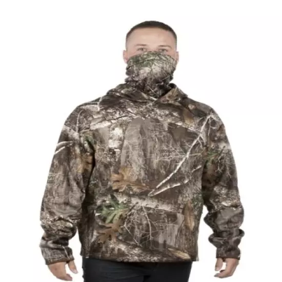 REALTREE Men's Edge Camo Tech Hoodie w/ Built-In Neck Gaiter 2XL