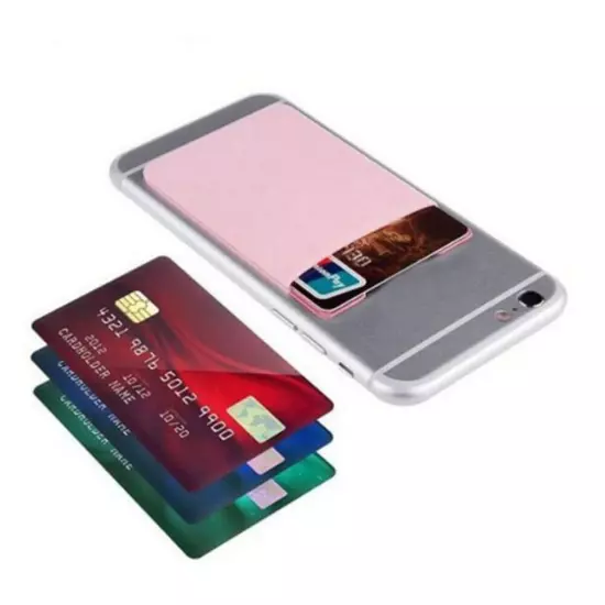 Adhesive Silicone Credit Card Pocket Sticker Pouch Holder Case For Cell Phone