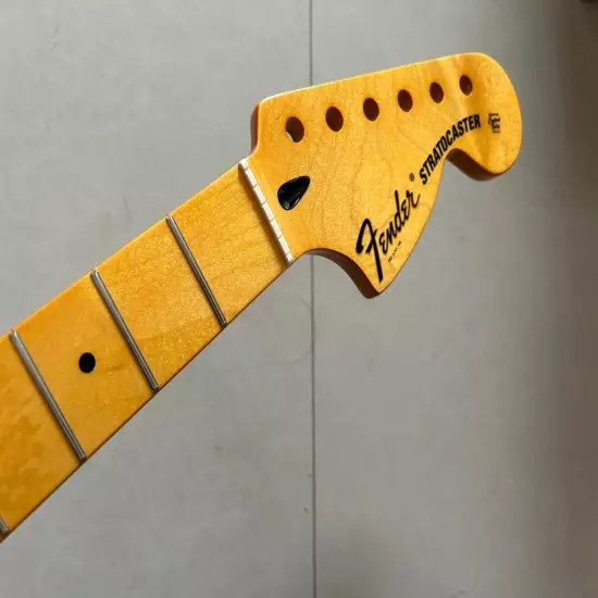 Yellow Maple 22 Fret Electric Guitar Neck For DIY Fender Strat Neck big head