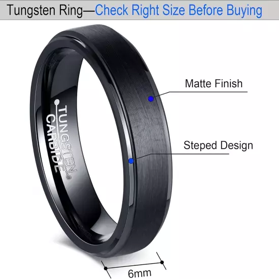 Mens Wedding Band Tungsten Rings for Men Promise Rings Eternity Engagement Ring