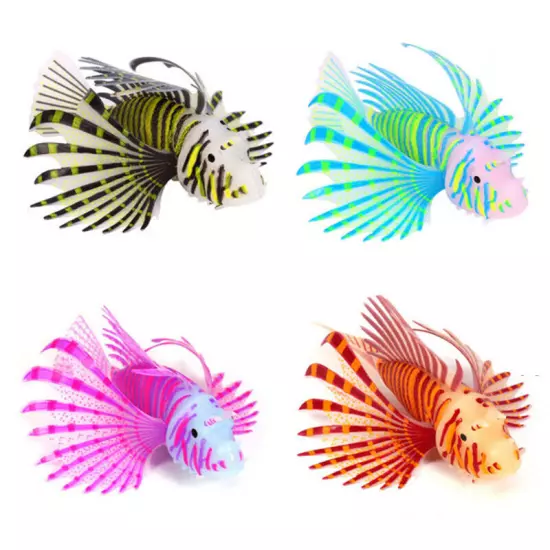 ⭐Artificial Glowing Lion Fish Luminous Fake Fish Aquarium Floating Glow In Da〕 □