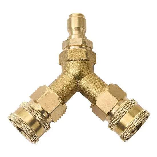 3/8 Fitting Pressure Washer Tee Splitter Coupler Brass 1PC Brand New