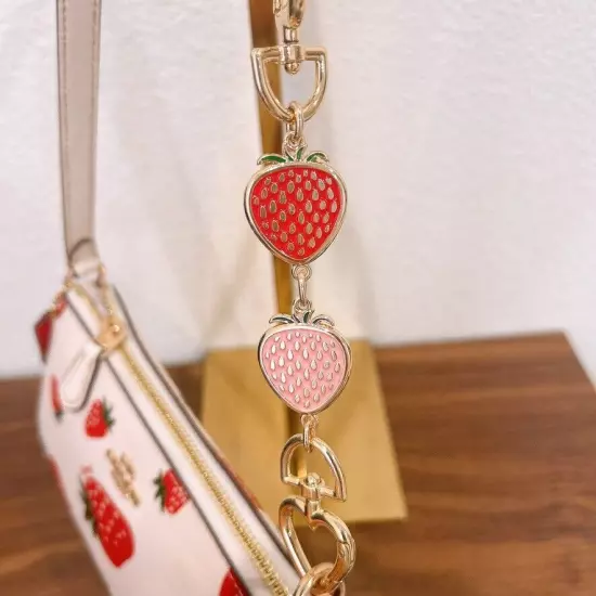 Nwt Coach Nolita 19 With Strawberry Print CH533 + Extended Chain Strawberry