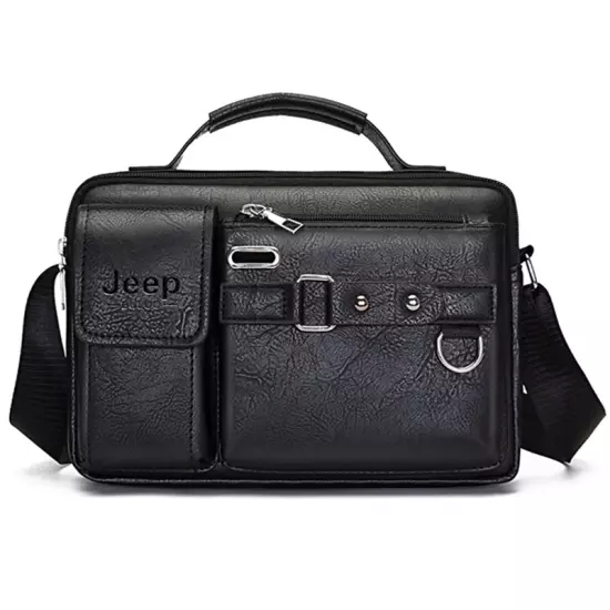 Multi-Function Business Handbags Men New Man'S Shoulder Bags Large Capacity Leat