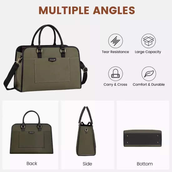 LOVEVOOK Laptop Bag for Women Canvas Laptop Tote Bag Large Capacity Work Bags...