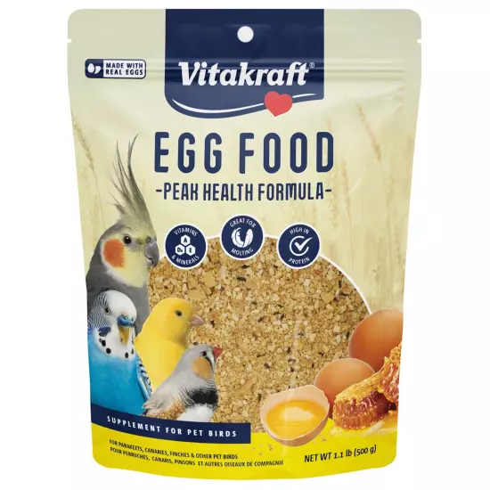 VitaSmart Egg Food for Birds - Daily Supplement for Parrots, Parakeets, Cocka...