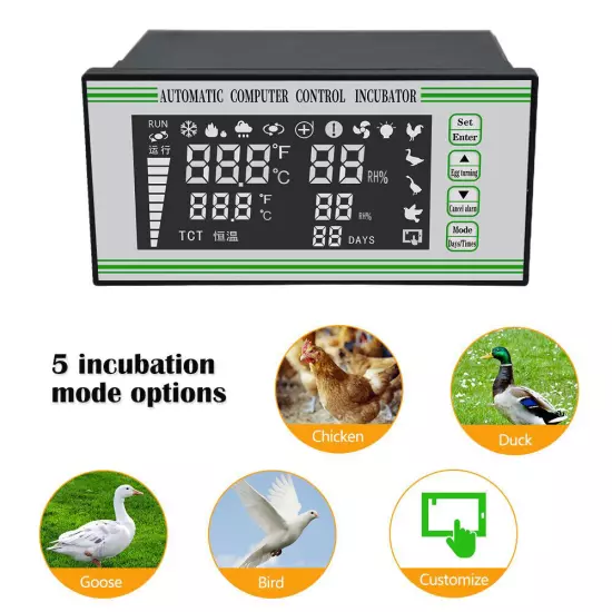 110V Automatic Egg Incubator Controller Thermostat Temperature Humidity Sensor