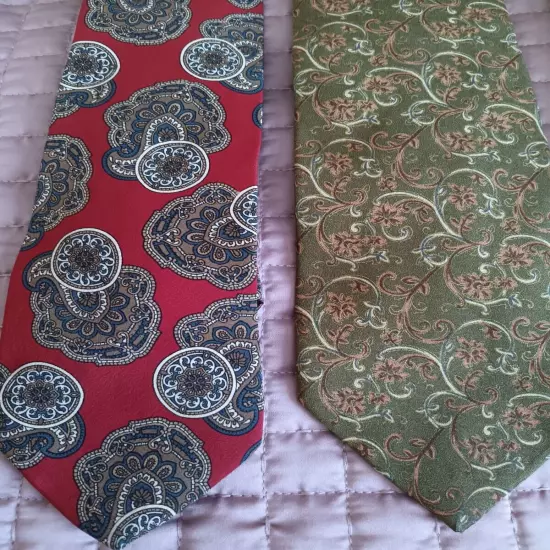 4 Lot Mens Designer Ties Hayes Beene Manzini Charlston