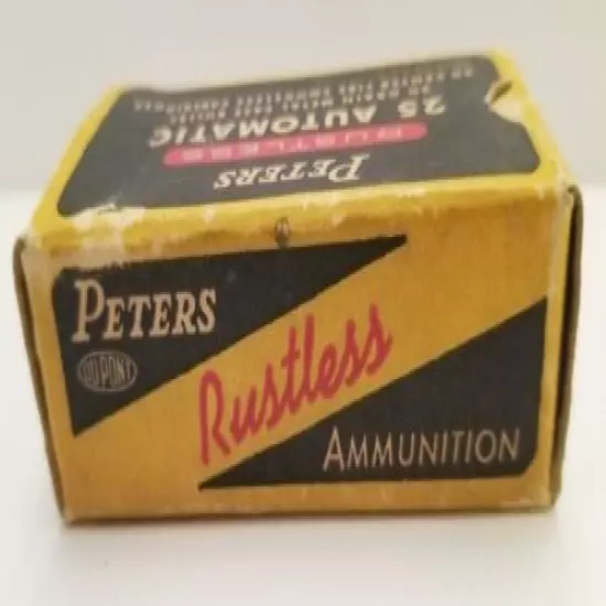 Vintage Original PETERS 25 Automatic Rustless Ammunition EMPTY BOX 