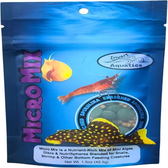 Micro Mix - Sinking Blended Diet for Snails, Shrimp & Bottom Feeding Fish (1.5 o