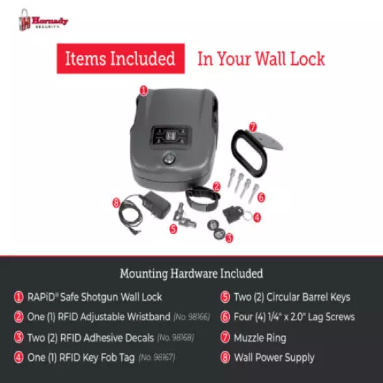 RAPiD Safe Shotgun Wall Lock, Touch Free Entry, Measures 15” x 11” x 3”