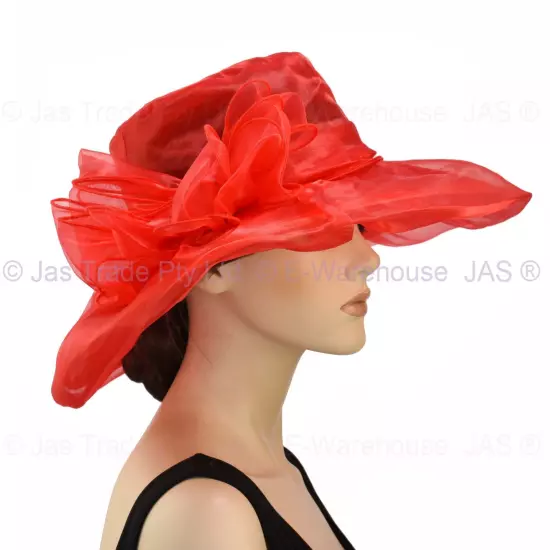 Spring Race Carnival Derby Day Church Wedding Women Ladies Organza Evening Hat