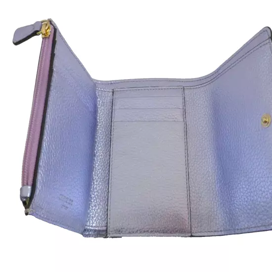 Jimmy Choo Wallet Small Trifold NWT Loni Mauve Lilac Shiney Leather Retail $550