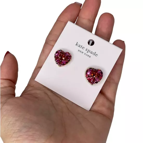 Kate Spade Red Multi Heart Something Sparkly Earrings 