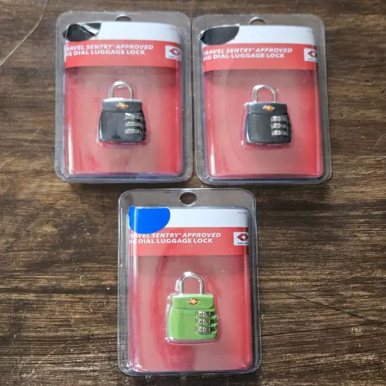 NEW Lot Of 3 Travel Sentry TSA Approved Combination Locks