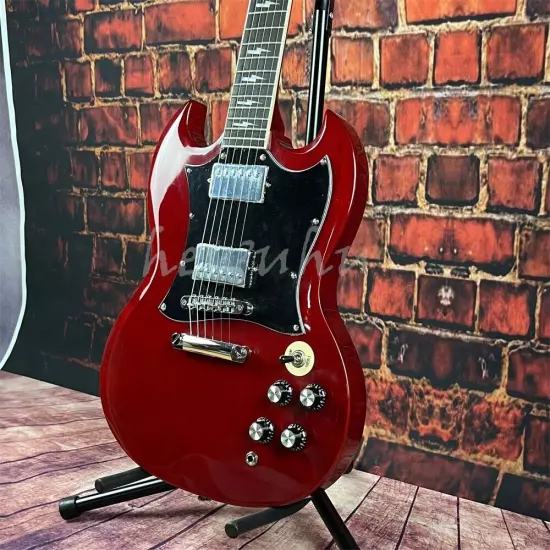 Custom shop Angus Young SG red electric guitar chrome hardware shipping quickly