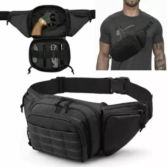 Tactical Carry Fanny Pack Holster Concealed Pistol Waist Pack Bag Gun Holster