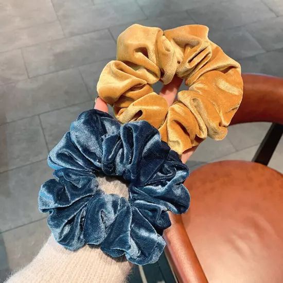 Oversized Velvet Scrunchies Women Solid Rubber Bands Ponytail Elastic Hair Ties