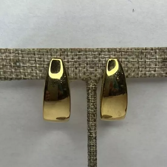 VINTAGE 1990s NAPIER Gold-tone HOOP Clip-On/screw Back Earrings￼