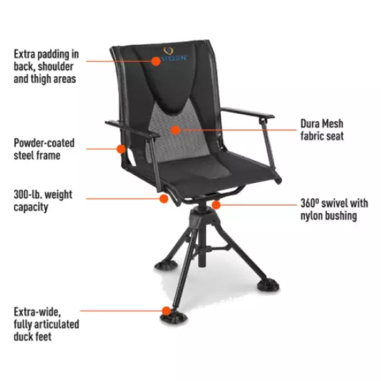 Outdoor Hunting Sports Blind Swivel Foldable Seat Portable Chair with Armrests 