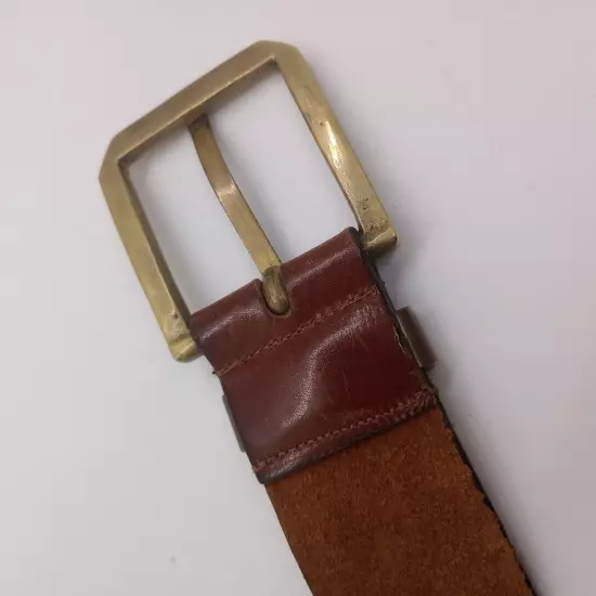 VINTAGE Coach 3127 Thick Wide Harness Leather Burnished Brown Belt Brass Mens 36