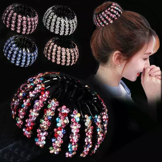 Women Bird Nest Expanding Ponytail Tail Hair Bun Holder Clip Claw Girls Hairpin