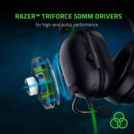 Razer BlackShark V2 X Headphone Wired Gaming Headset: 7.1 Surround Sound- Game