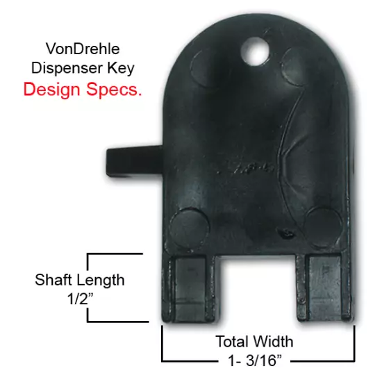 VonDrehle Dispenser Key for Paper Towel & Toilet Tissue Dispensers - (4/pk.)