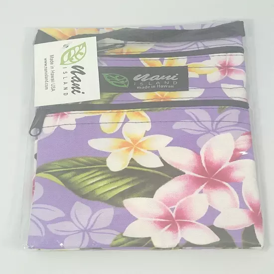 NANI ISLAND NIGHT BLOOMING BOUQUET LAVENDER IPHONE/PASSPORT BAG 7.5"Hx5"W NEW 