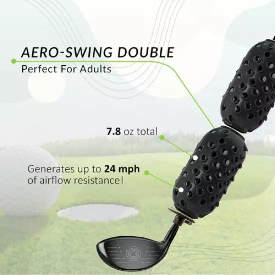 AERO-SWING - Black 2 Pack - Revolutionary Swing Speed Trainer - HIT Golf Balls